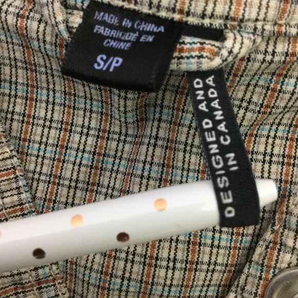 FDJ Fench Dressing Jeans Mock Collar Snap Up Roll Tab Plaid Zip Pocket Jacket S - Picture 9 of 15